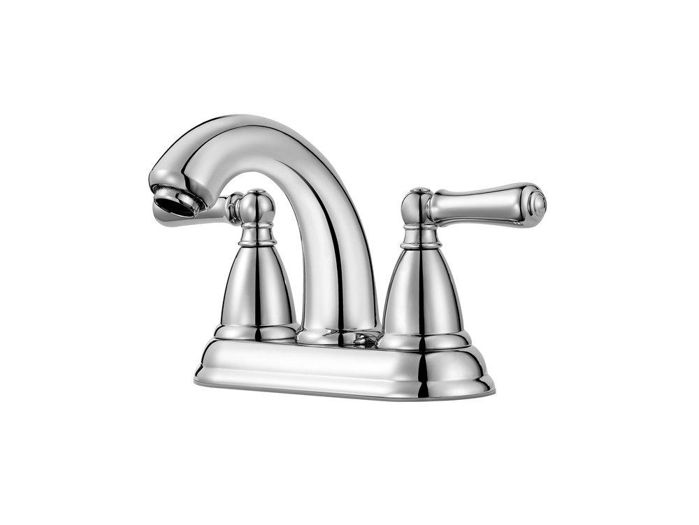 Pfister Polished Chrome Two Handle Centerset Bathroom Sink Faucet 