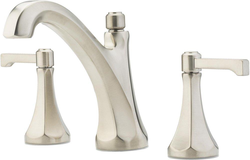 Pfister Brushed Nickel Two Handle Widespread Bathroom Sink Faucet 