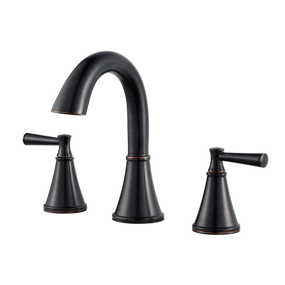 Pfister Tuscan Bronze Two Handle Widespread Bathroom Sink Faucet 