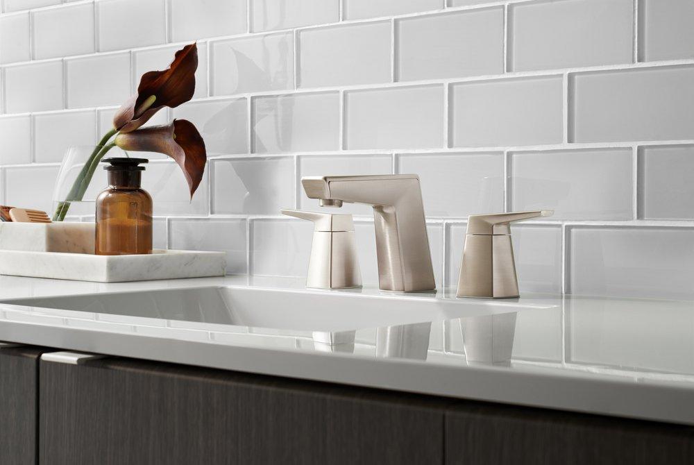 Pfister Brushed Nickel Two Handle Widespread Bathroom Sink Faucet 