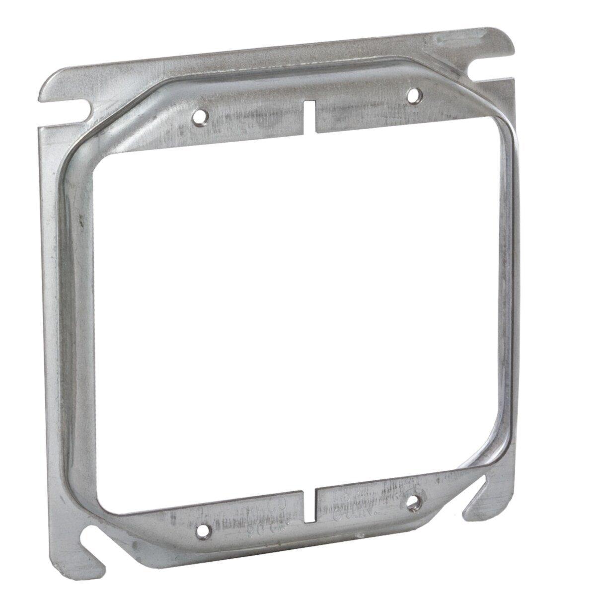 4 in. 2-Device Square Cover 1/2 in. Raised 