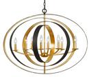 60W 8-Light Chandelier in English Bronze with Antique Gold