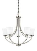 Visual Comfort & Co. Generation Lighting Brushed Nickel 27-5/8 in. 100W 5-Light Medium E-26 Incandescent Chandelier 