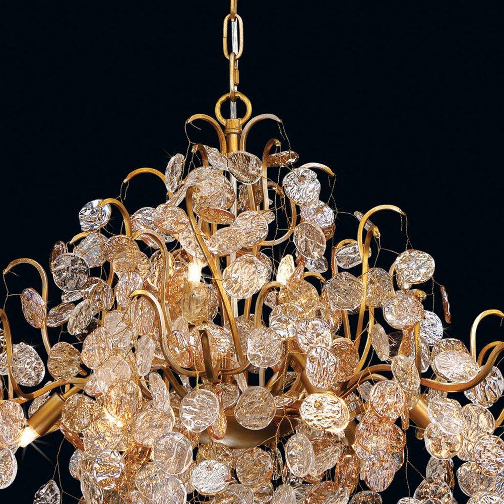 Eurofase Gold 40W 10-Light Halogen Chandelier 