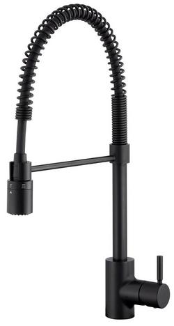 Single Handle Pull Down Kitchen Faucet in Satin Black