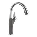 Single Handle Pull Down Kitchen Faucet in PVD Steel with Cinder