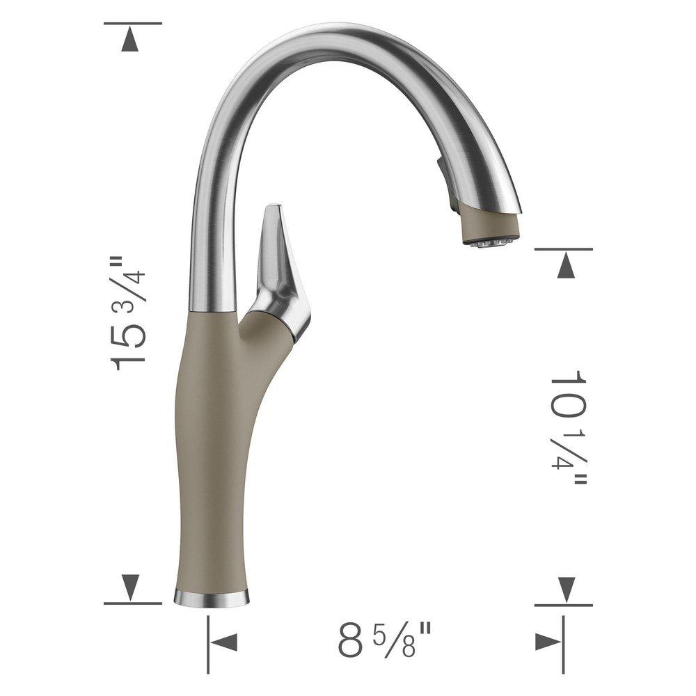 BLANCO PVD Steel Single Handle Pull Down Kitchen Faucet 