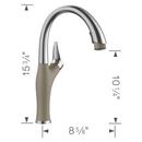 BLANCO PVD Steel/Truffle Single Handle Pull Down Kitchen Faucet 
