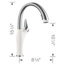 BLANCO PVD Steel/White Single Handle Pull Down Kitchen Faucet 