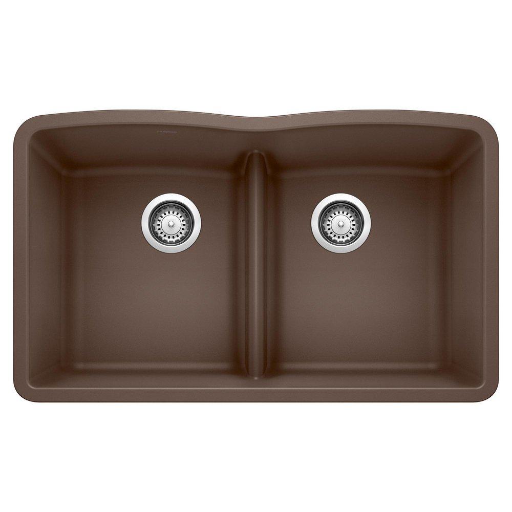 BLANCO Café 32 x 19-1/4 in. No Hole Composite Double Bowl Undermount Kitchen Sink 