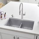 BLANCO Metallic Grey 32 x 19-1/4 in. No Hole Composite Double Bowl Undermount Kitchen Sink 