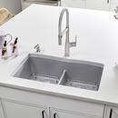 BLANCO Metallic Grey 32 x 19-1/4 in. No Hole Composite Double Bowl Undermount Kitchen Sink 