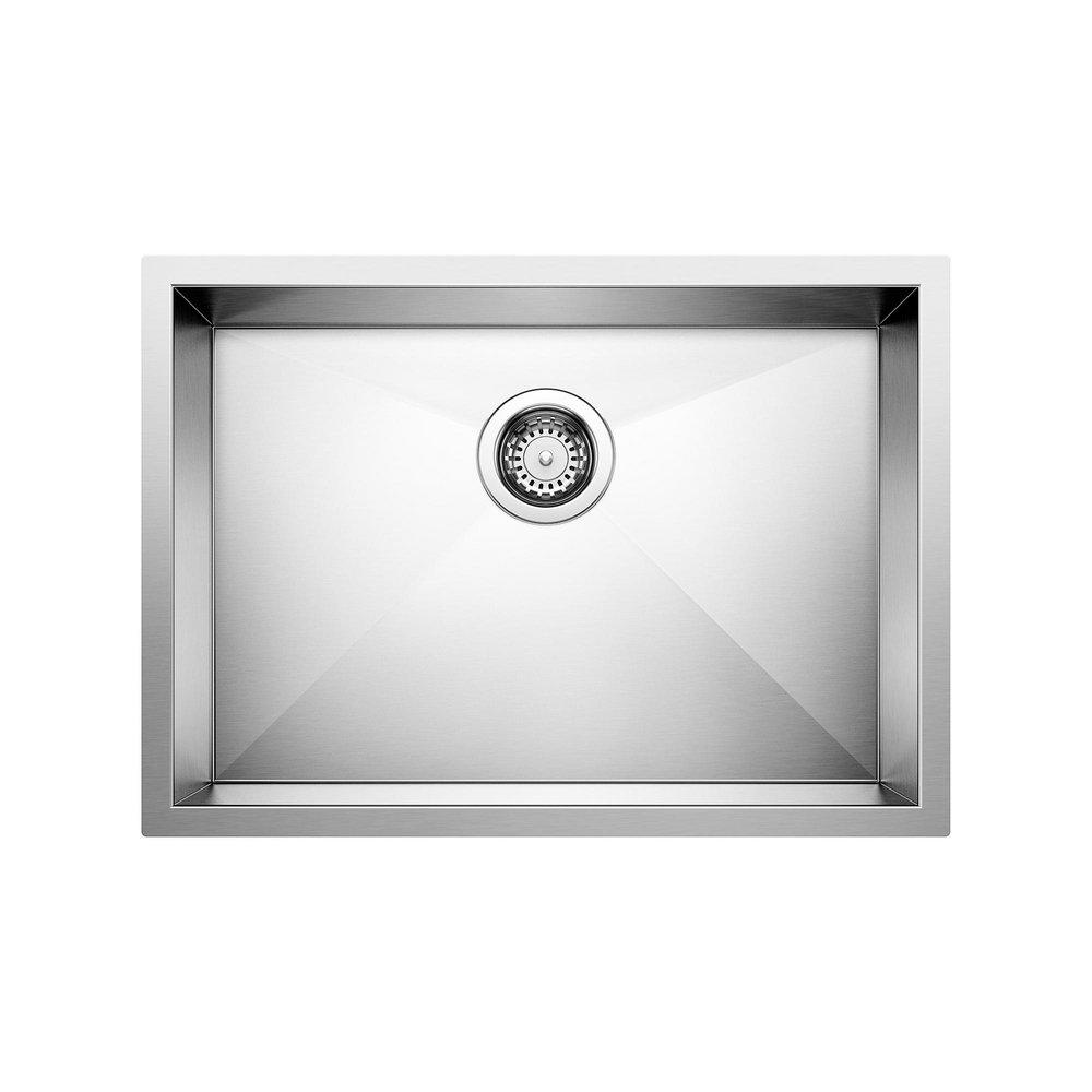 BLANCO Satin 25 x 18 in. No Hole Stainless Steel Single Bowl Undermount Kitchen Sink 
