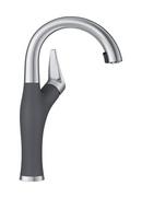 2.2 gpm 1-Hole Deck Mount Bar Faucet with Single-Handle in Cinder with Stainless