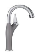 2.2 gpm 1-Hole Deck Mount Bar Faucet with Single-Handle in Metallic Grey with Stainless