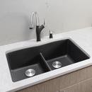 BLANCO Cinder 32 x 19-1/4 in. No Hole Composite Double Bowl Undermount Kitchen Sink 