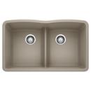 32 x 19-1/4 in. No Hole Composite Double Bowl Undermount Kitchen Sink in Truffle