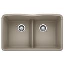 BLANCO Truffle 32 x 19-1/4 in. No Hole Composite Double Bowl Undermount Kitchen Sink 