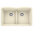 32 x 19-1/4 in. No Hole Composite Double Bowl Undermount Kitchen Sink in Biscuit