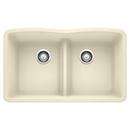 BLANCO Biscuit 32 x 19-1/4 in. No Hole Composite Double Bowl Undermount Kitchen Sink 