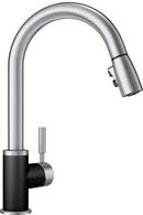 Single Handle Pull Down Kitchen Faucet in Anthracite/Stainless