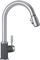 Single Handle Pull Down Kitchen Faucet in Cinder/Stainless