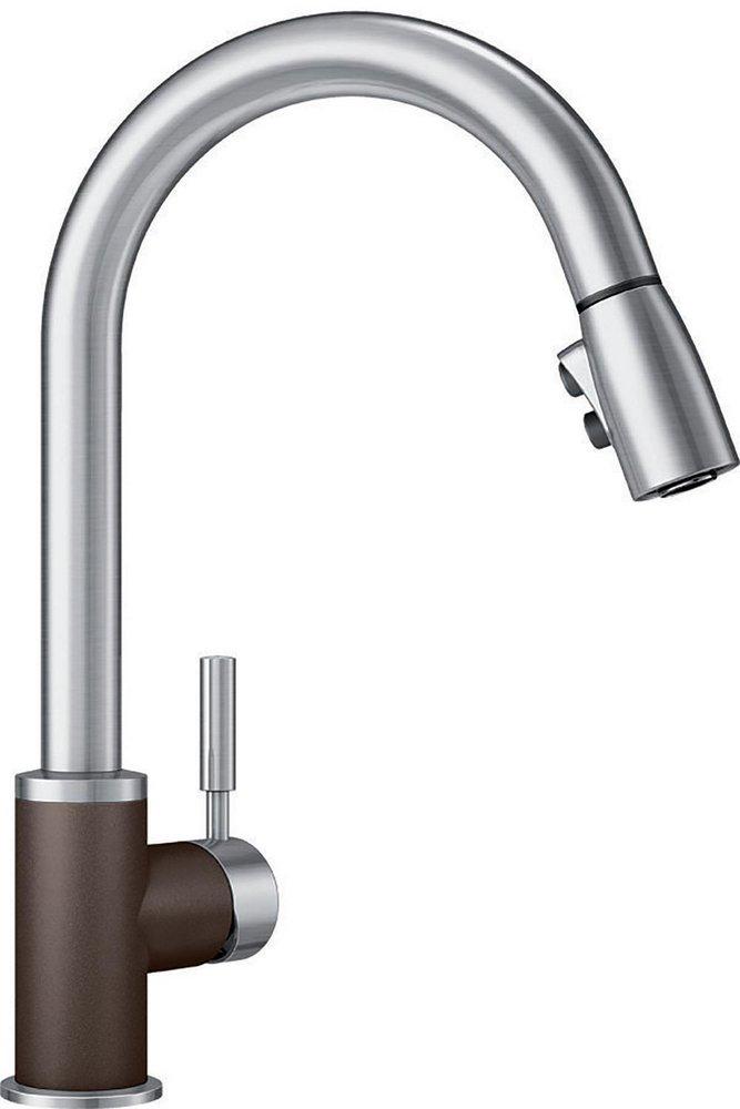 BLANCO Cafe Brown/Stainless Single Handle Pull Down Kitchen Faucet 