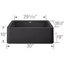 BLANCO Anthracite 30 x 19 in. No Hole Composite Single Bowl Undermount Kitchen Sink 