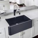 BLANCO Anthracite 30 x 19 in. No Hole Composite Single Bowl Undermount Kitchen Sink 