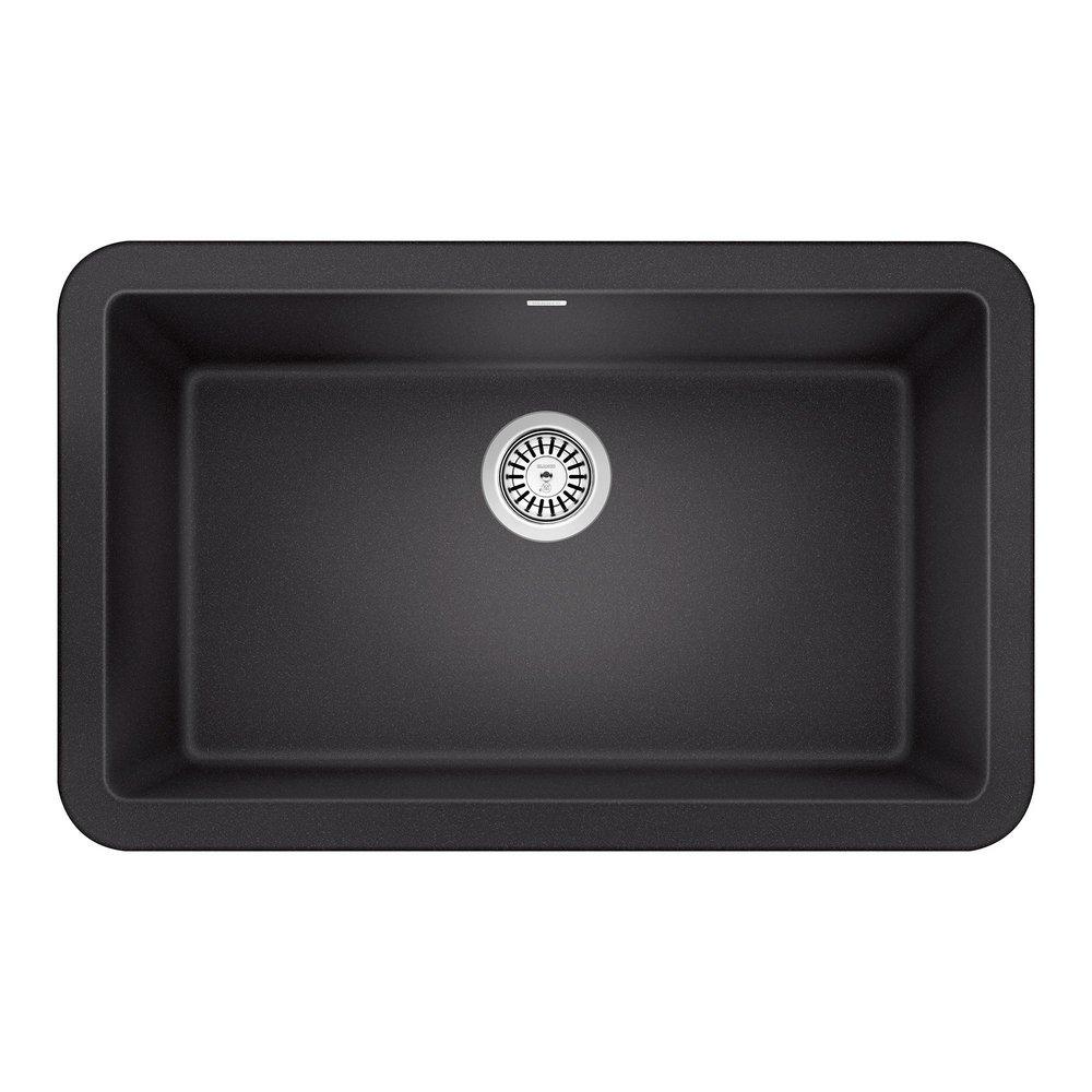 BLANCO Anthracite 30 x 19 in. No Hole Composite Single Bowl Undermount Kitchen Sink 