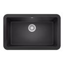 BLANCO Anthracite 30 x 19 in. No Hole Composite Single Bowl Undermount Kitchen Sink 