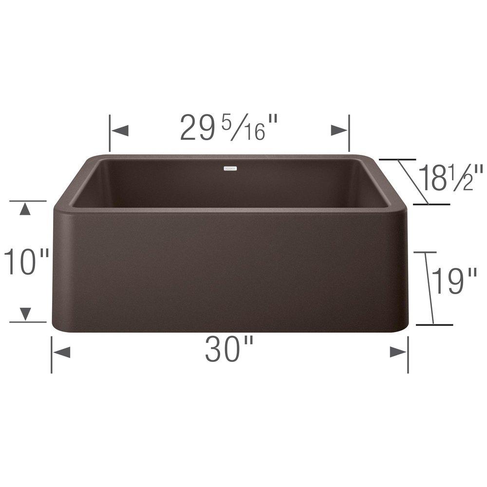 BLANCO Cafe 30 x 19 in. No Hole Composite Single Bowl Undermount Kitchen Sink 