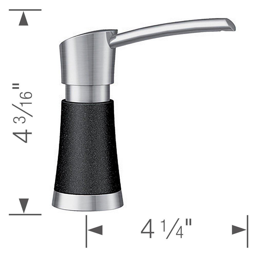 BLANCO PVD Steel/Anthracite Soap Dispenser in Stainless Steel with Anthracite 