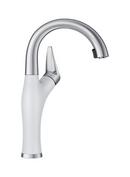 2.2 gpm 1-Hole Deck Mount Bar Faucet with Single-Handle in White with Stainless