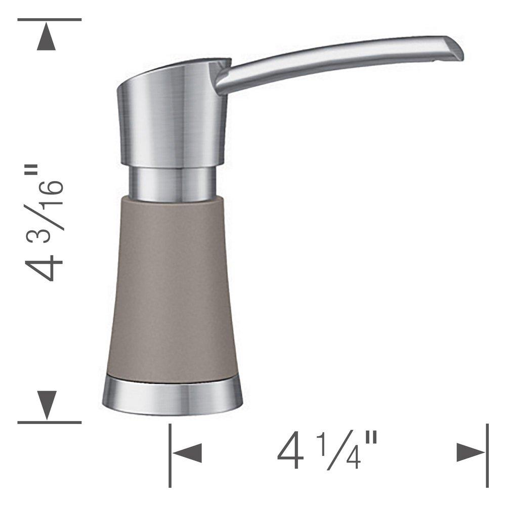 BLANCO PVD Steel/Truffle 4-3/8 in. 12 oz Kitchen Soap Dispenser 