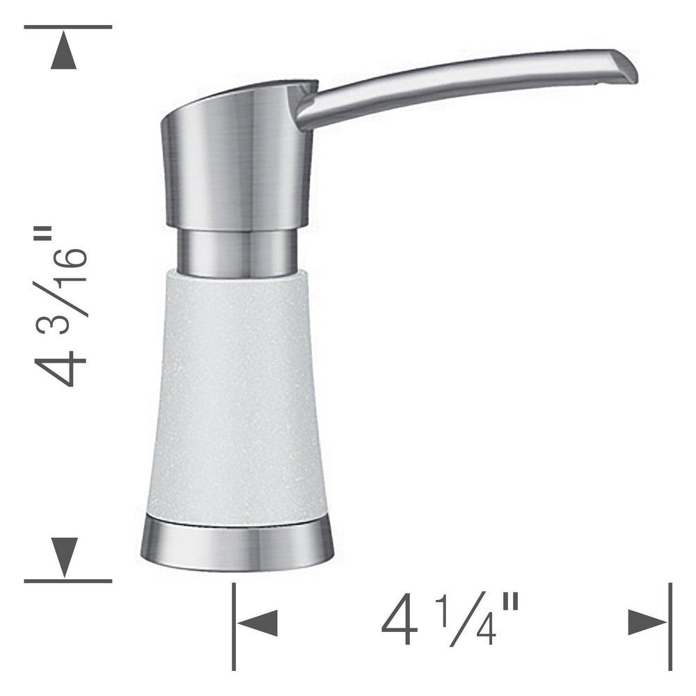 BLANCO PVD Steel/White Deck Mount Soap Dispenser in White with Stainless Steel for  442028 Kitchen Faucet 