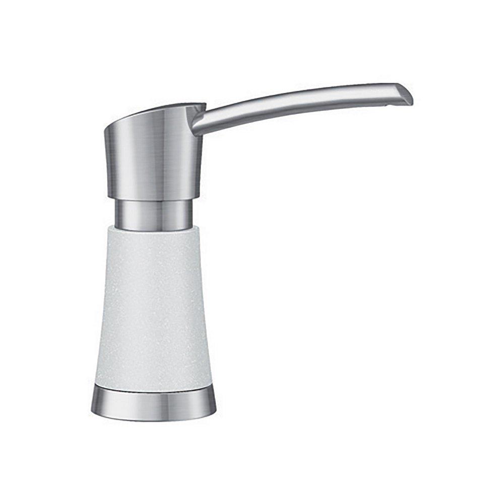 BLANCO PVD Steel/White Deck Mount Soap Dispenser in White with Stainless Steel for  442028 Kitchen Faucet 