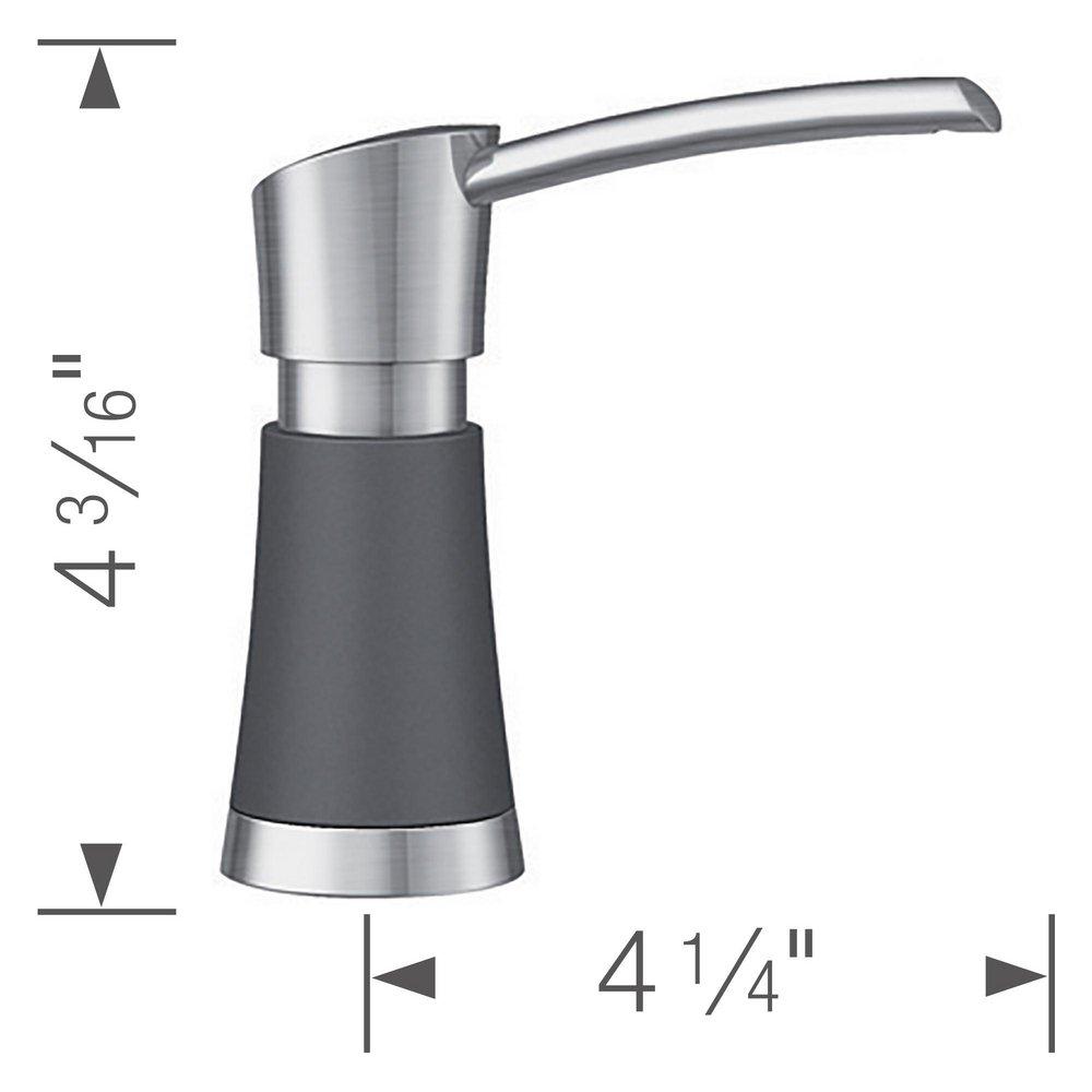 BLANCO PVD Steel/Cinder Deck Mount Soap Dispenser in Cinder with Stainless Steel for  442028 Kitchen Faucet 