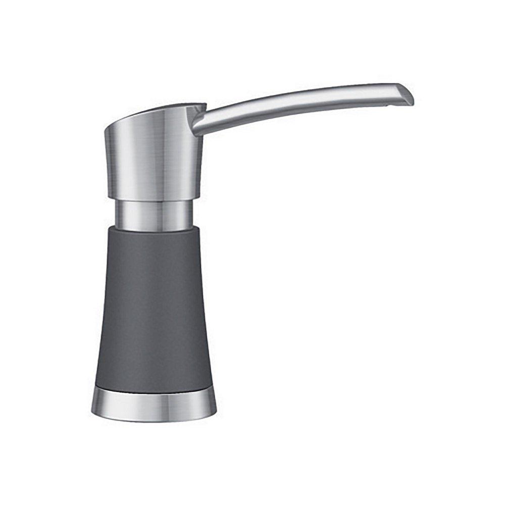 BLANCO PVD Steel/Cinder Deck Mount Soap Dispenser in Cinder with Stainless Steel for  442028 Kitchen Faucet 