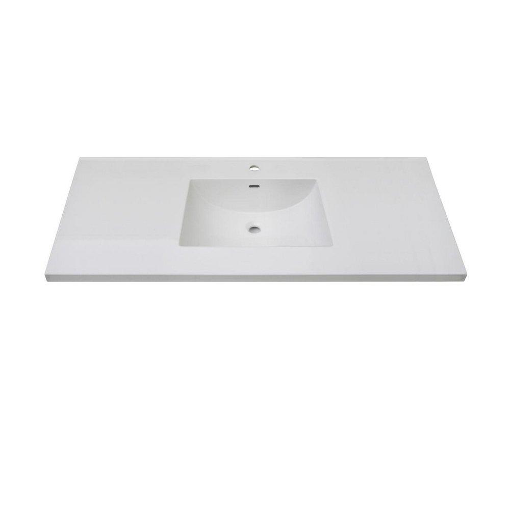 Fairmont Designs White 49 in x 22 in Single Bowl Ceramic Vanity Top 