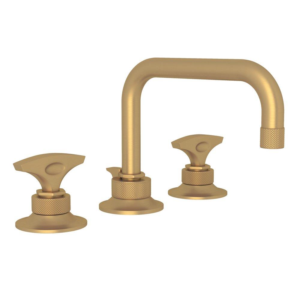 ROHL&reg; French Brass Two Handle Widespread Bathroom Sink Faucet 