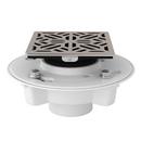 PVC Shower Drain Kit with Mosaic Decorative Cover in Satin Nickel
