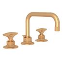 Two Handle Widespread Bathroom Sink Faucet in Satin Gold