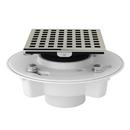 3 in. Push On Plastic Polished Nickel Shower Drain