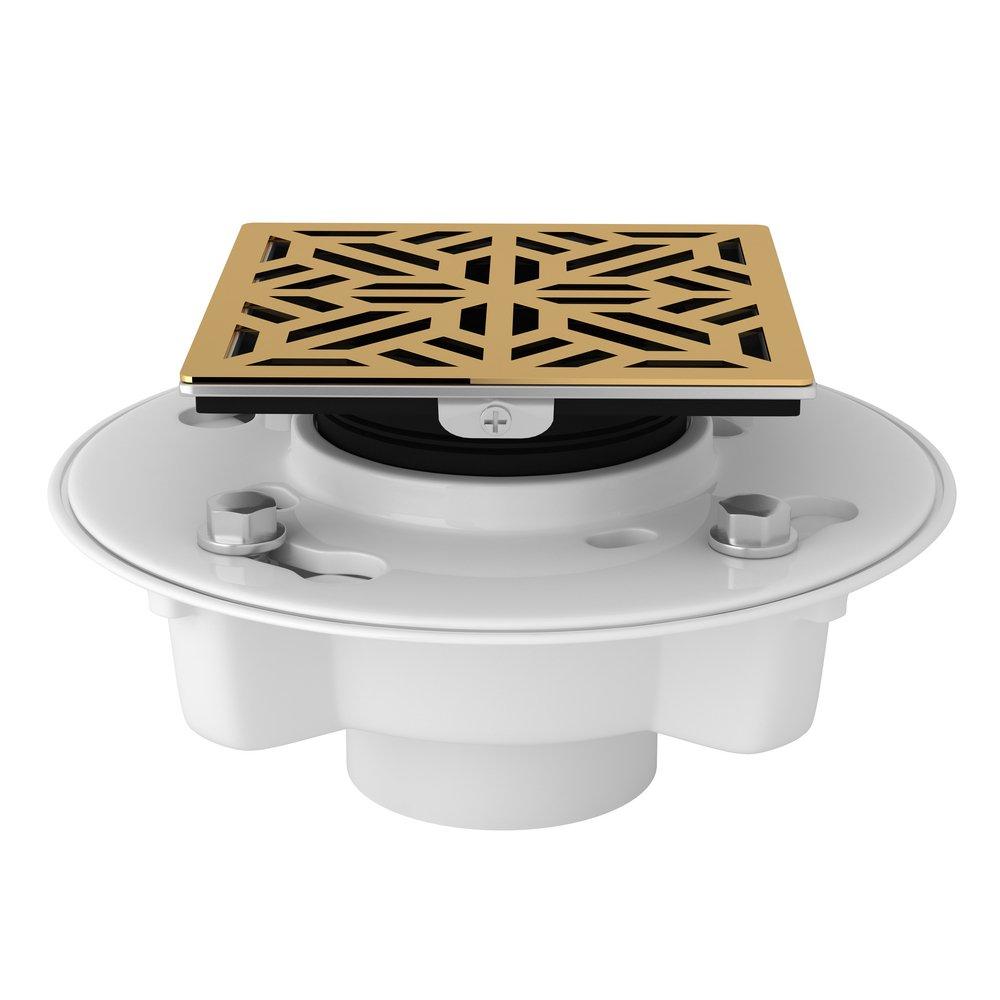 ROHL&reg; Italian Brass 2X2 PVC SHWR DRN W/ DEC CVR ITBS 