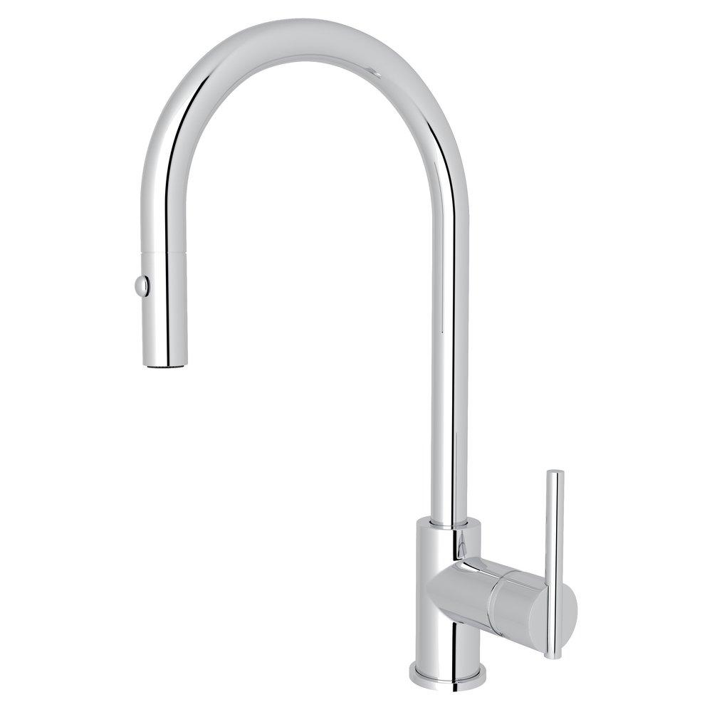 ROHL&reg; Polished Chrome Single Handle Pull Down Kitchen Faucet 