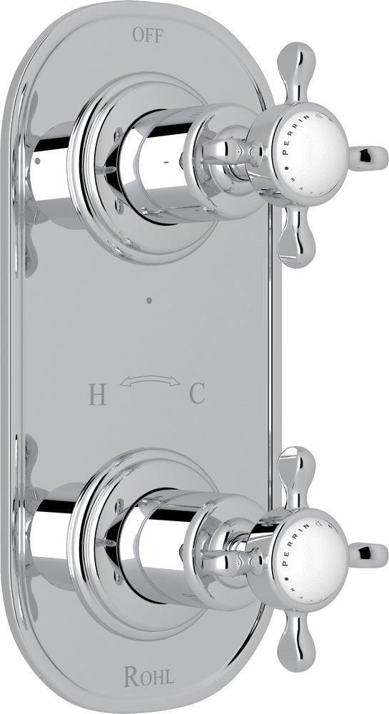 Perrin & Rowe Polished Chrome 4 in. Brass Valve Trim 