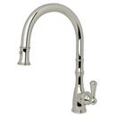 Perrin & Rowe Polished Nickel Single Handle Pull Down Kitchen Faucet 