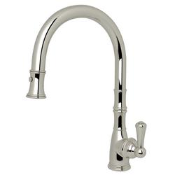 Single Handle Pull Down Kitchen Faucet in Polished Nickel