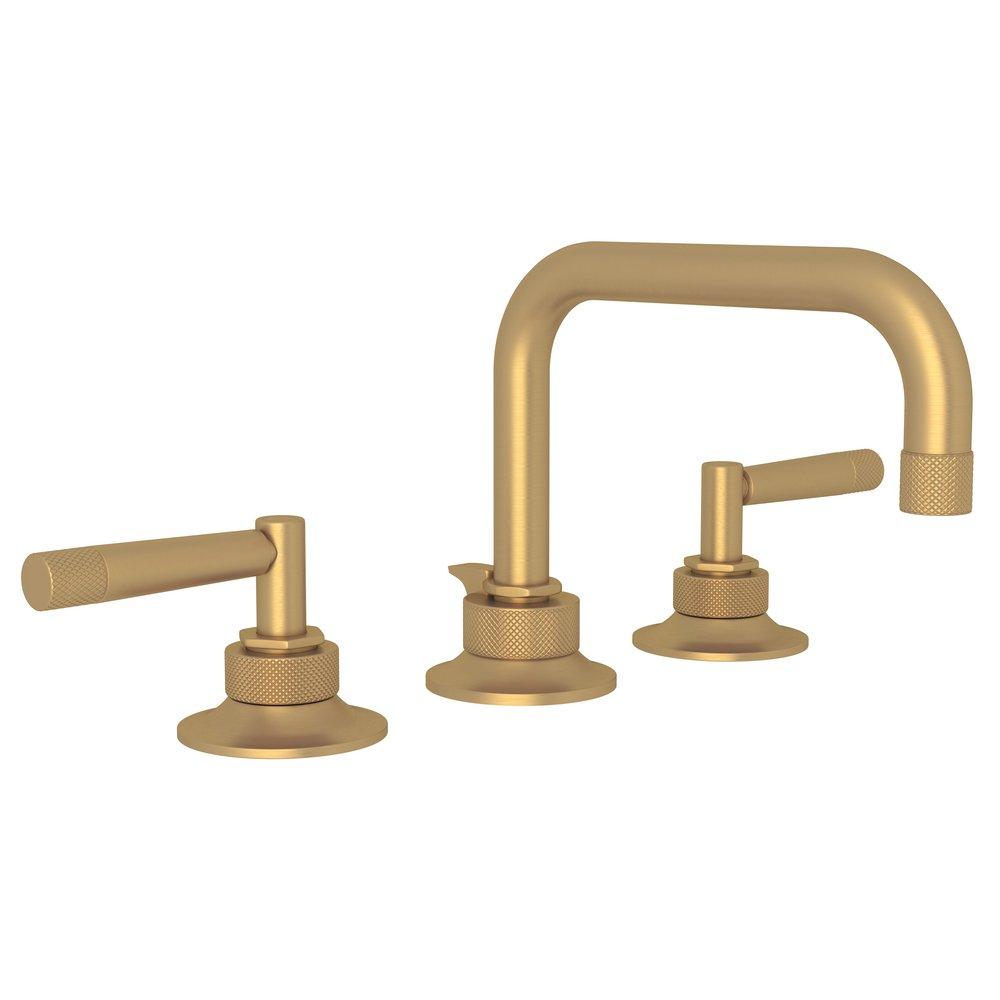 ROHL&reg; French Brass Two Handle Widespread Bathroom Sink Faucet 